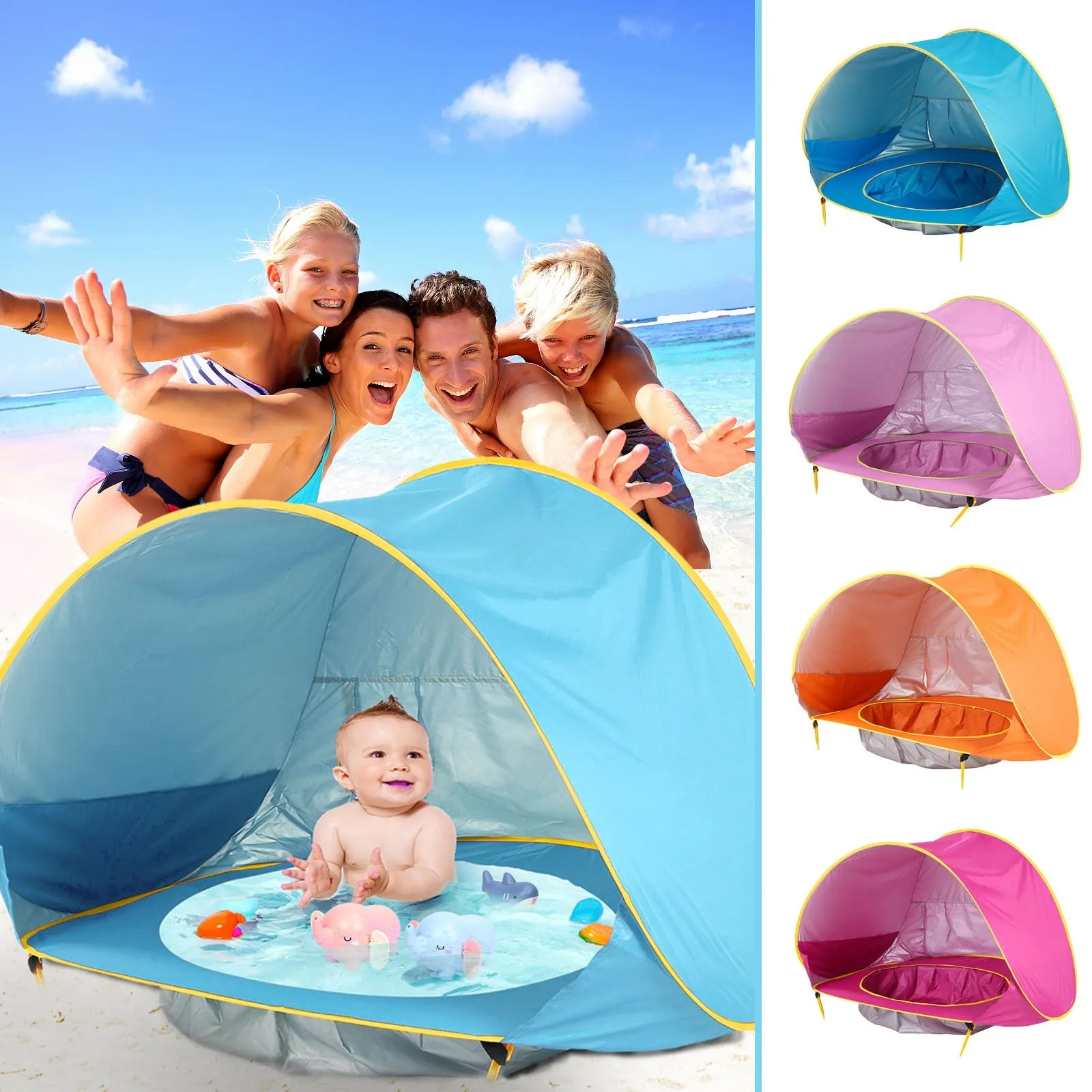 UV Protection Baby Beach Tent with Built-in Pool