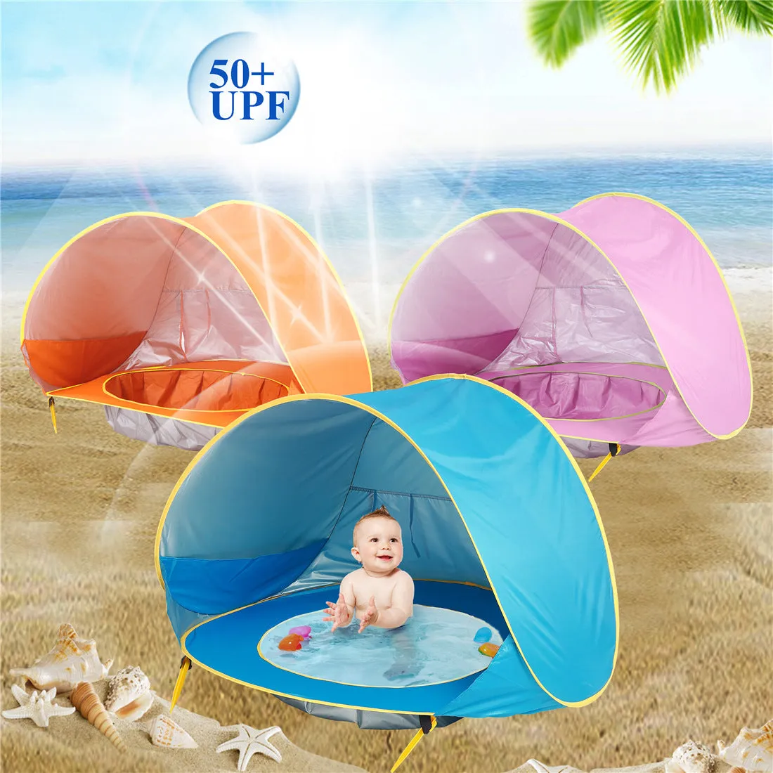 UV Protection Baby Beach Tent with Built-in Pool