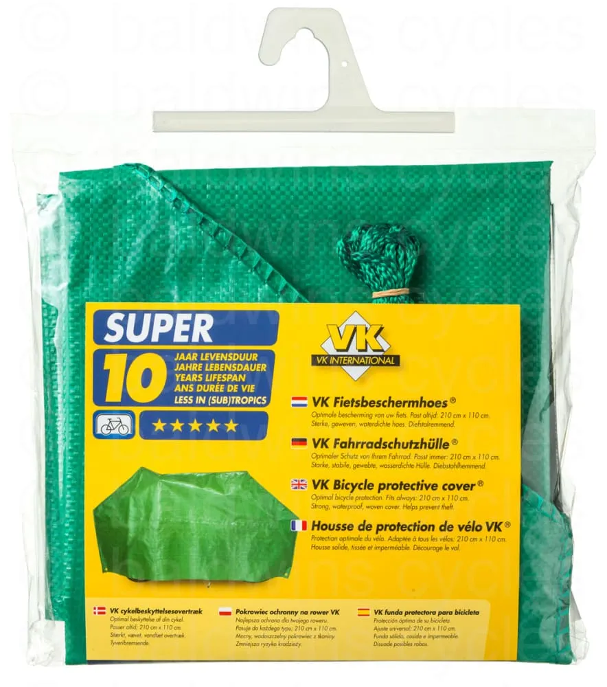 VK "Super" Waterproof Lightweight Contoured Single Bicycle Cover Incl. 5m Cord in Green