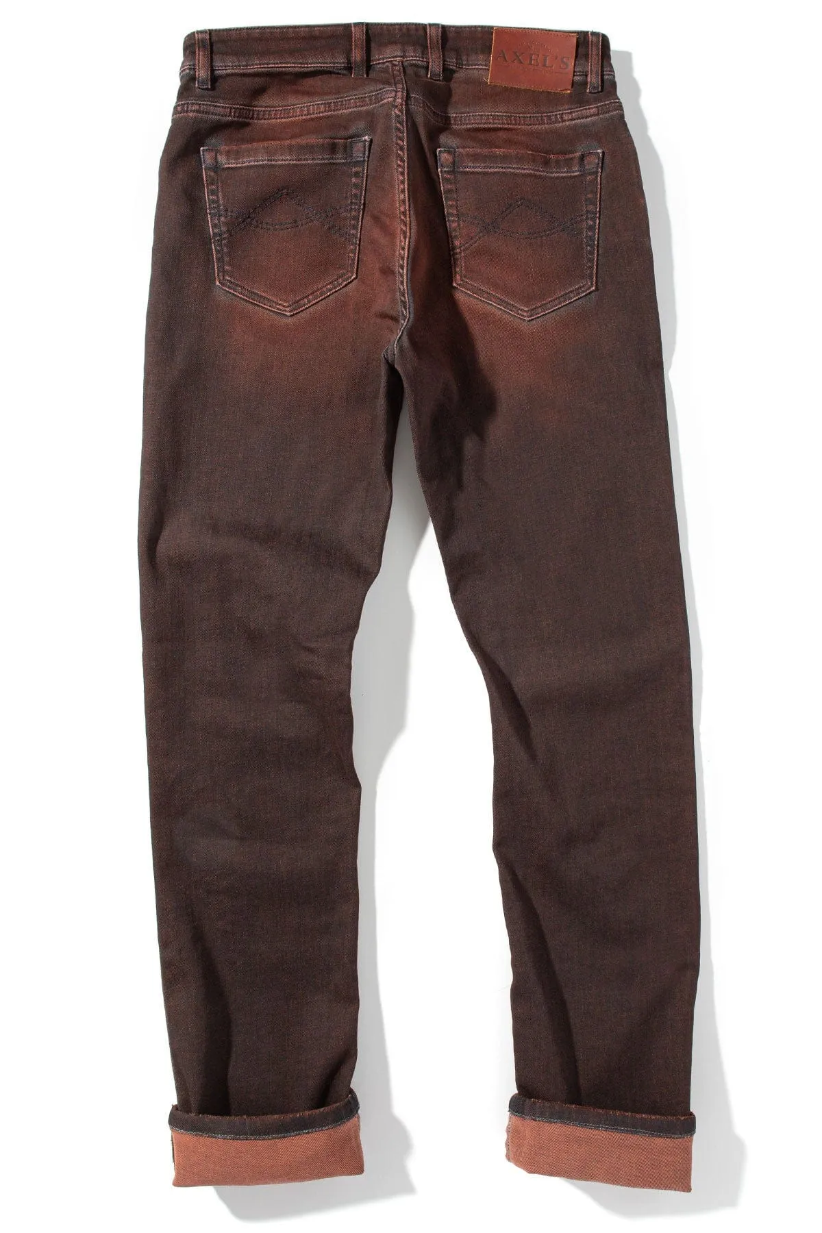 Waylon Over-Dyed Stretch Denim In Ruggine Rust