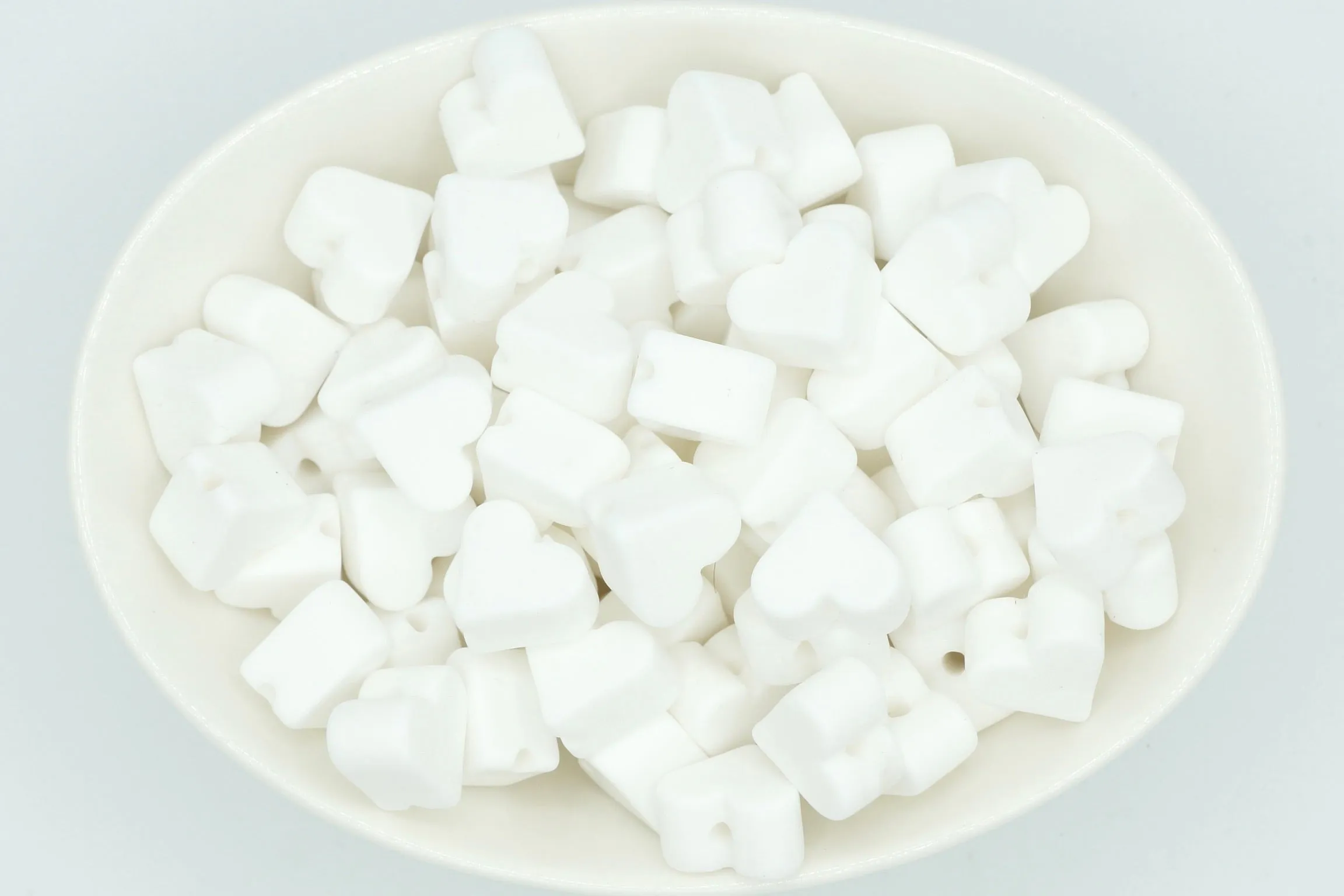 White (14mm Heart)