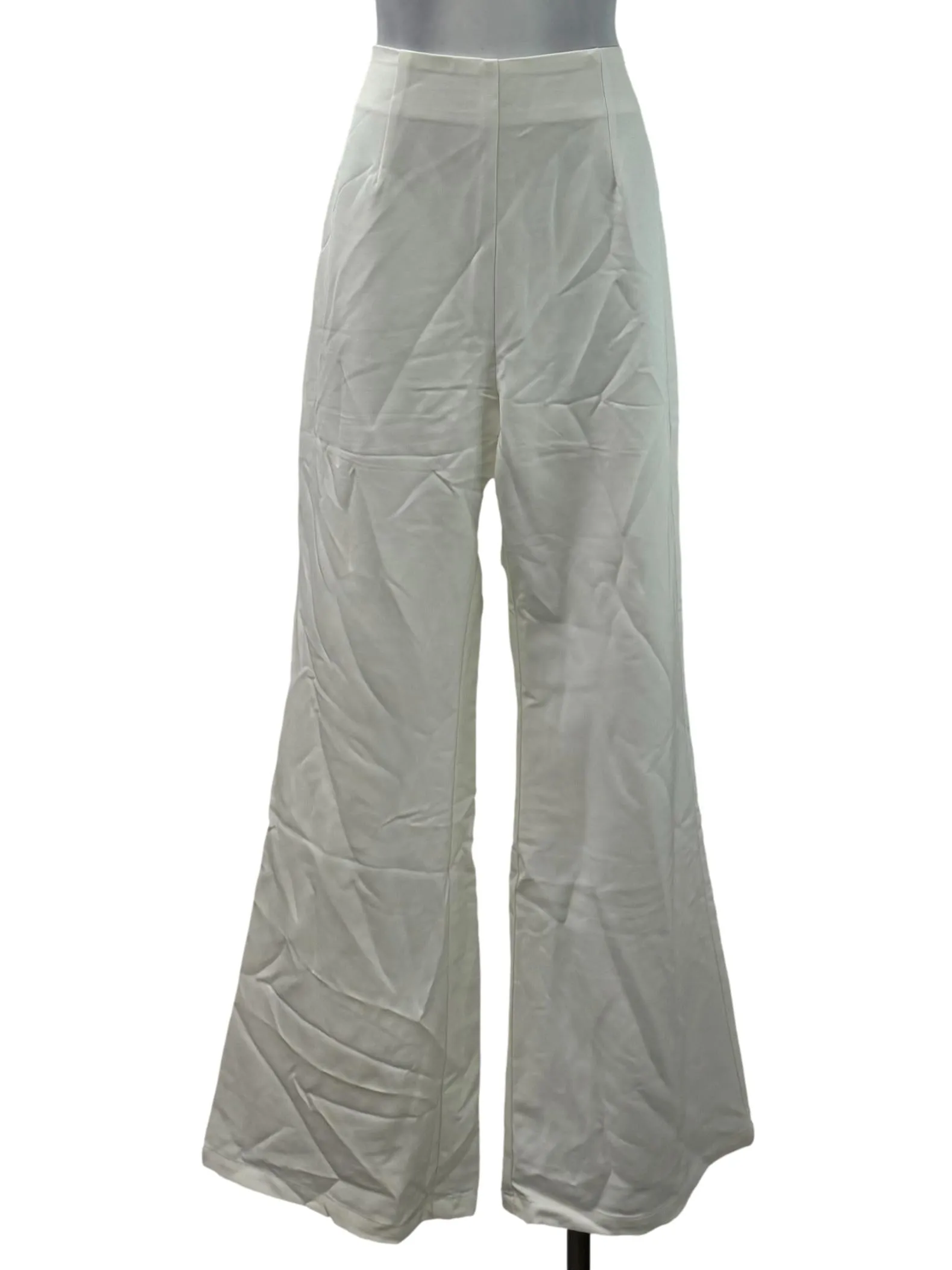 White Flare Edge Pants