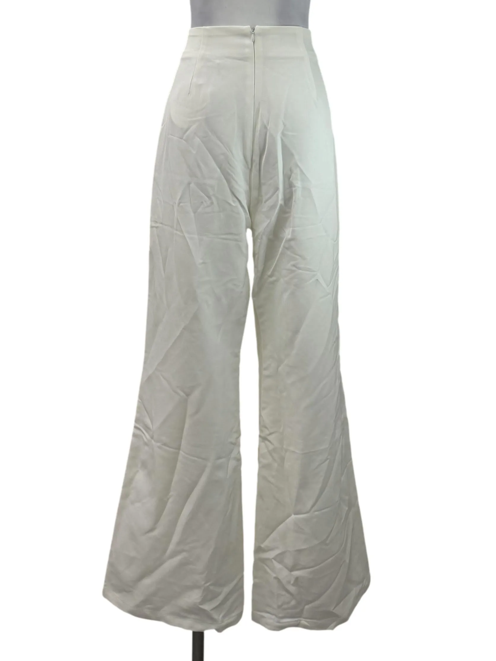 White Flare Edge Pants