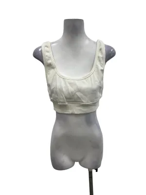 White Ribbed Active Top