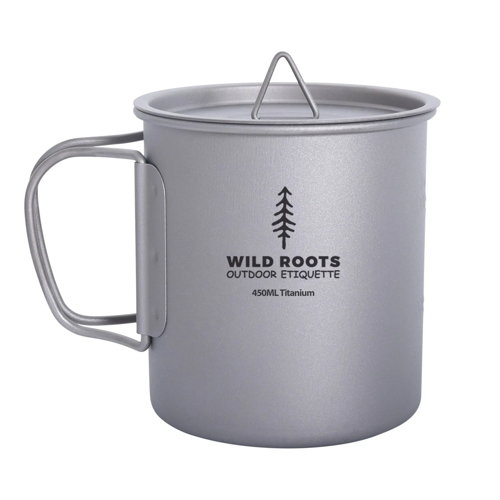 Wild Roots Titanium Lightweight Camping Coffee Cup 450ml