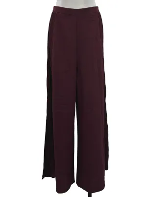 Wine Red Pleated Long Pants
