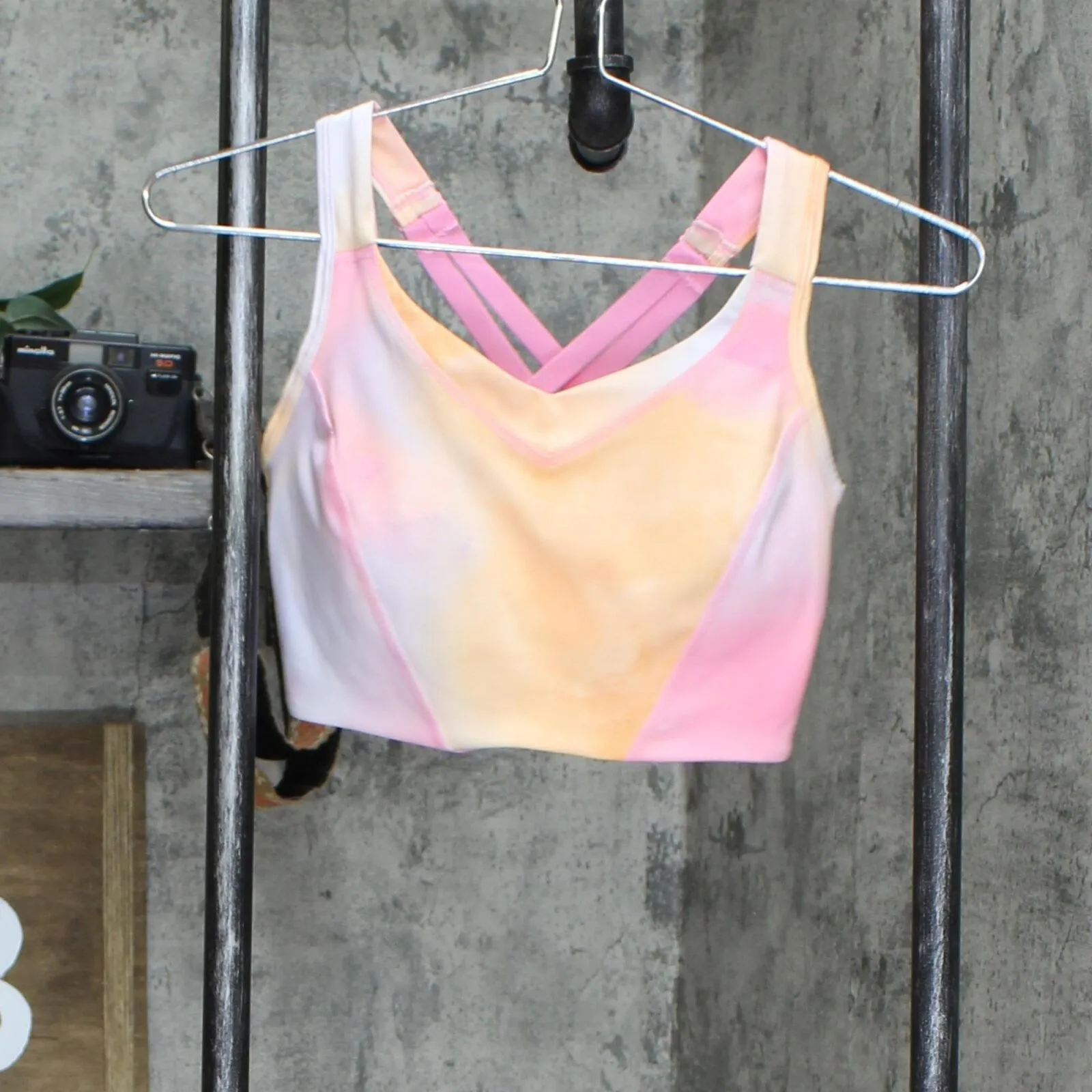 WVVY Power Core Knit Strappy Sports Bra Creamsicle Orange XS