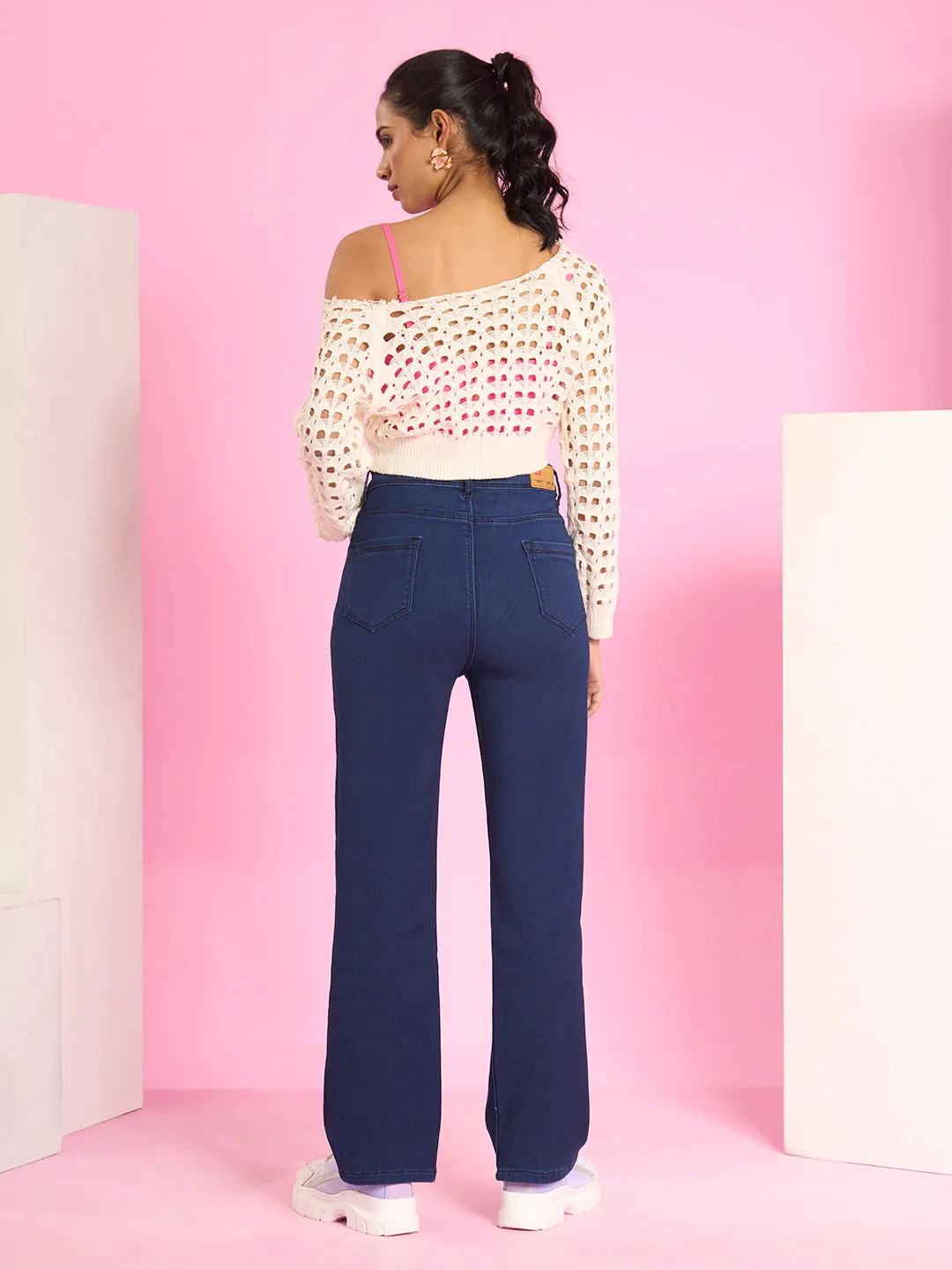 ZOLA Exclusive Denim Clean Look Clean Look Stretchable Dx Blue Flared Jeans For Women