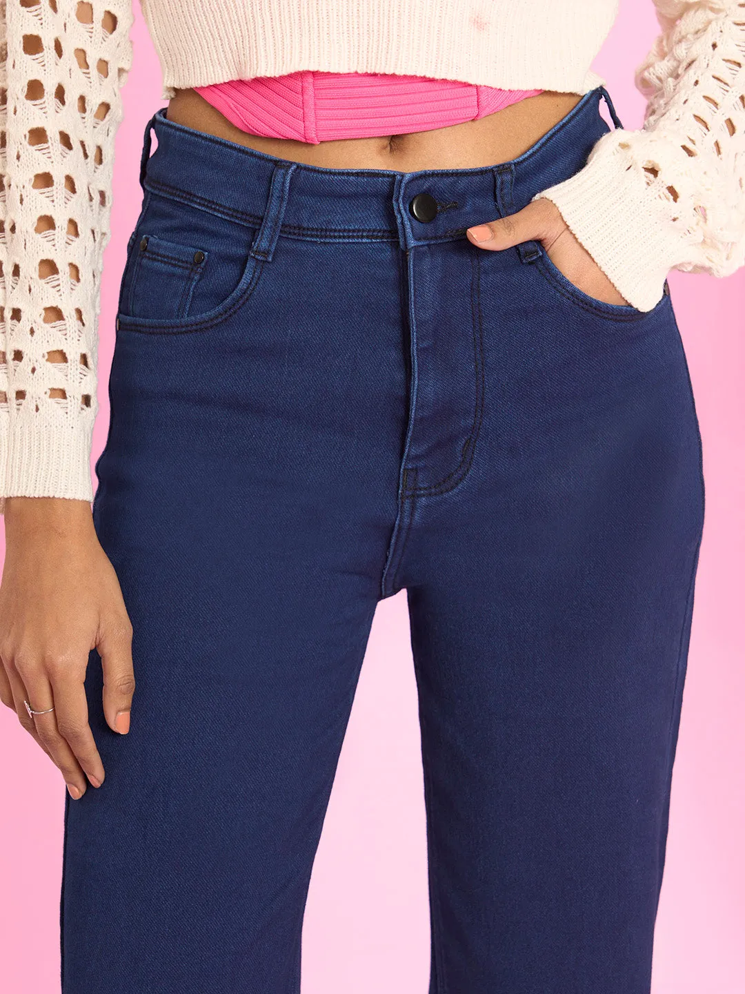 ZOLA Exclusive Denim Clean Look Clean Look Stretchable Dx Blue Flared Jeans For Women
