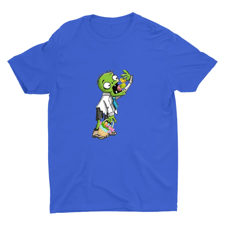 Zombie Eating Easter Eggs Cotton Tee