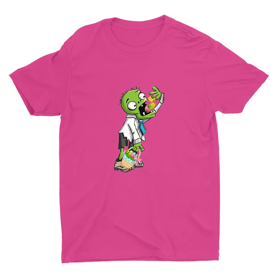 Zombie Eating Easter Eggs Cotton Tee