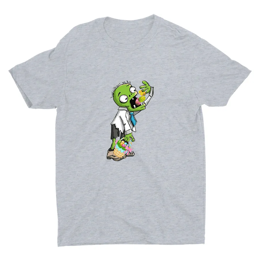 Zombie Eating Easter Eggs Cotton Tee