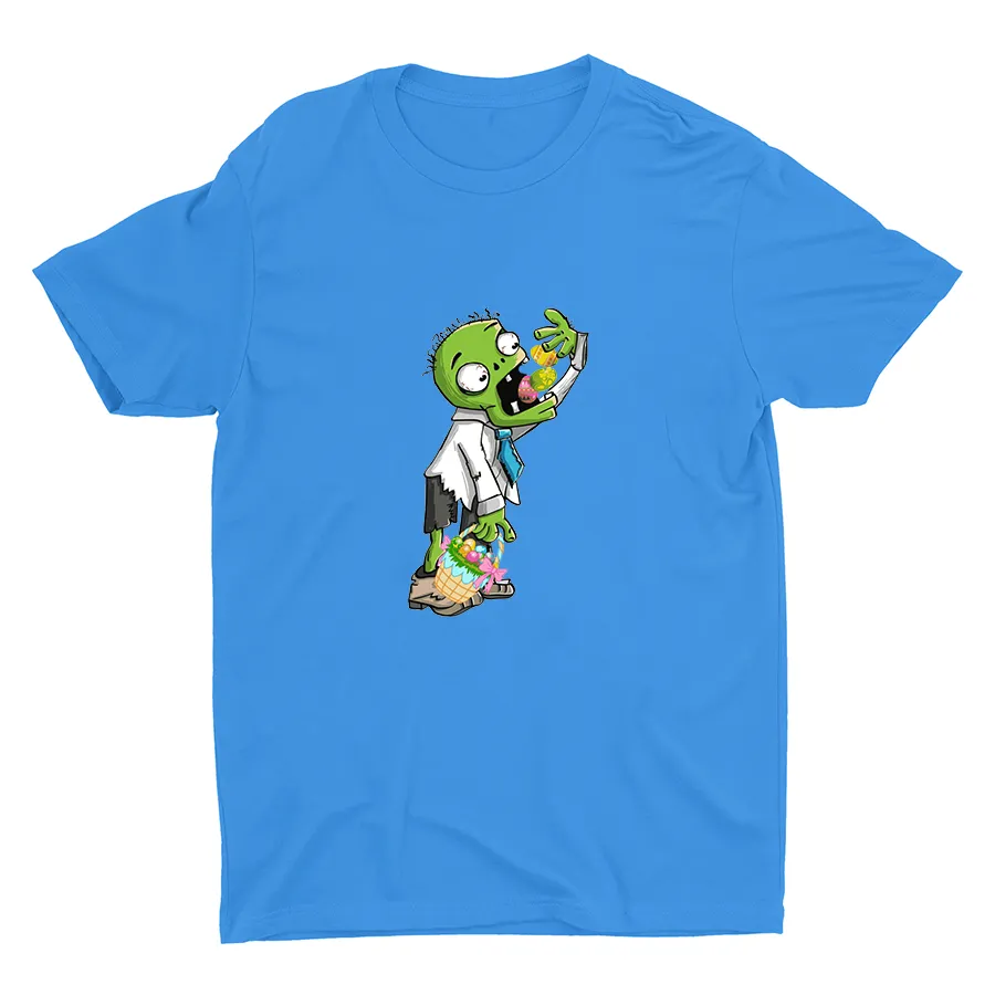Zombie Eating Easter Eggs Cotton Tee