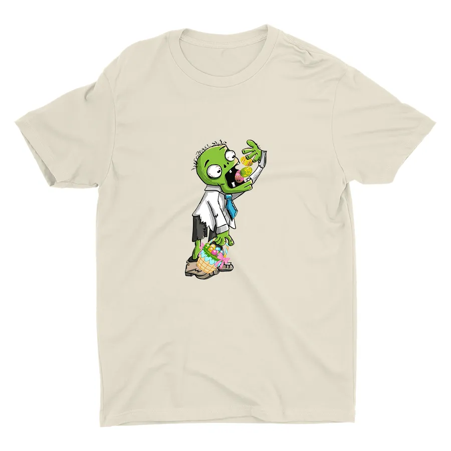 Zombie Eating Easter Eggs Cotton Tee
