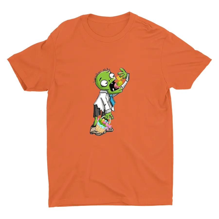 Zombie Eating Easter Eggs Cotton Tee